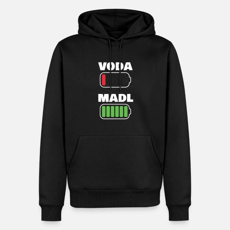 Voda Madl - Männer Premium Bio Hoodie - Schwarz