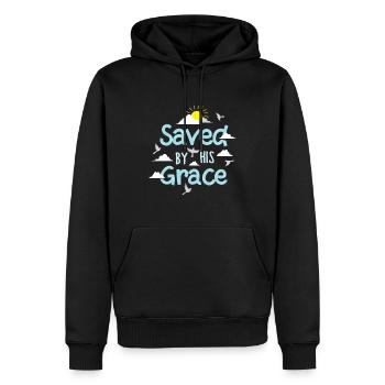 Sauvé par sa grâce - Sweat à capuche Premium bio Homme - noir - Devant - Nico (187cm)