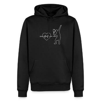 Tennis Herzschlag - Männer Premium Bio Hoodie - Schwarz - Vorne - Nico (187cm)