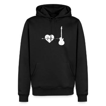 E Gitarre Herzschlag - Männer Premium Bio Hoodie - Schwarz - Vorne - Nico (187cm)