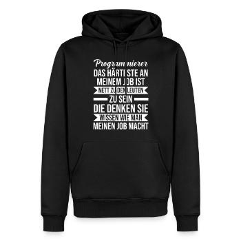 Programmieren Entwickler Coder Programmierer - Männer Premium Bio Hoodie - Schwarz - Vorne - Nico (187cm)