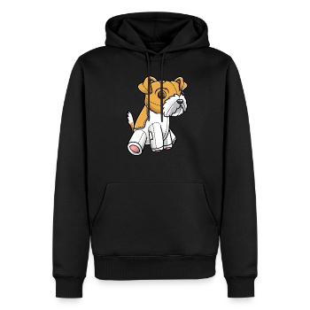 Kromfohrländer Hund Kuscheltier - Männer Premium Bio Hoodie - Schwarz - Vorne - Nico (187cm)