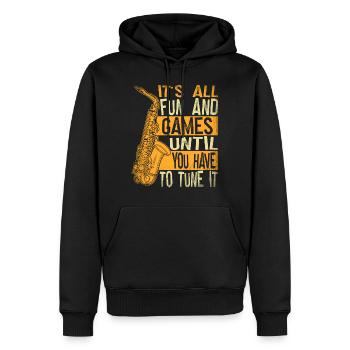 Saxophon Saxphonspieler - Männer Premium Bio Hoodie - Schwarz - Vorne - Nico (187cm)