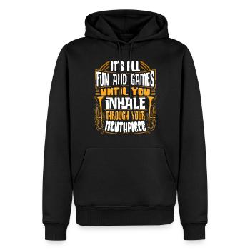 Trompeter Trompete Instrument Blechblasmusik - Männer Premium Bio Hoodie - Schwarz - Vorne - Nico (187cm)