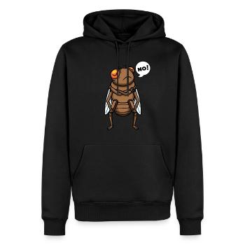 Insecte cigale têtu qui dit non - Sweat à capuche Premium bio Homme - noir - Devant - Nico (187cm)
