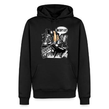 Klavier Keyboard Musikspieler Musiker Pianist - Männer Premium Bio Hoodie - Schwarz - Vorne - Nico (187cm)