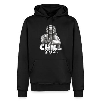 Faultier Mit Kaffee Chill Bro Das Ist Der Weg - Männer Premium Bio Hoodie - Schwarz - Vorne - Nico (187cm)