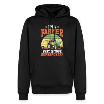 Farming Farmer Vintage Tractor - Männer Premium Bio Hoodie - Schwarz - Vorne - Nico (187cm)