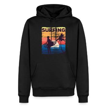 Surf Surf Surfer Planche de surf Surf - Sweat à capuche Premium bio Homme - noir - Devant - Nico (187cm)