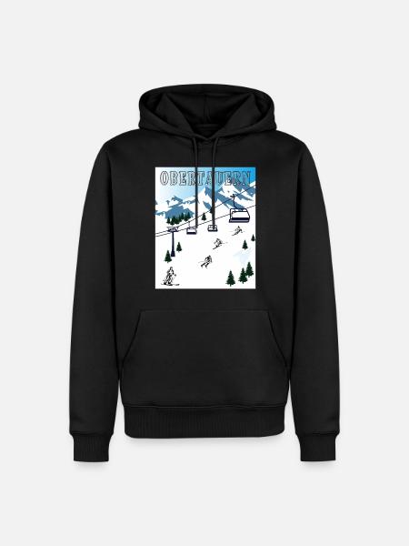 SKI OBERTAUERN - Sweat à capuche Premium bio Homme - noir