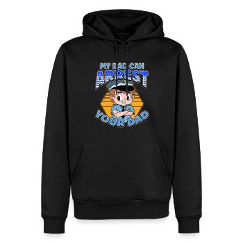 My Dad Can Arrest You Dad - Men’s Premium Organic Hoodie - black - Front - Nico (187cm)
