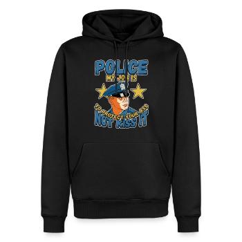 Police Mon travail est de protéger votre cul, pas de l’embrasser - Sweat à capuche Premium bio Homme - noir - Devant - Nico (187cm)