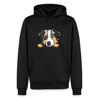 Hund - Männer Premium Bio Hoodie - Schwarz - Vorne - Nico (187cm)