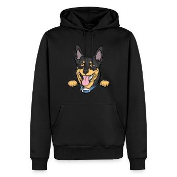 Doberman - Sweat à capuche Premium bio Homme - noir - Devant - Nico (187cm)
