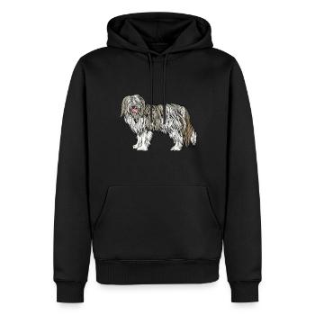 Chien - Sweat à capuche Premium bio Homme - noir - Devant - Nico (187cm)