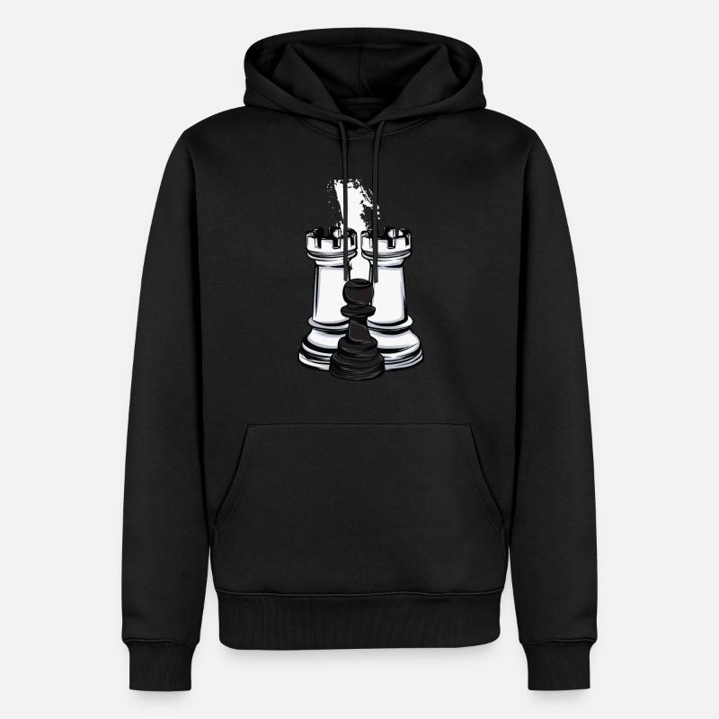 Schach Turm und Bauer - Männer Premium Bio Hoodie - Schwarz