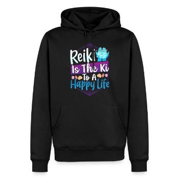 Conception de praticien de Reiki pour un guérisseur énergétique - Sweat à capuche Premium bio Homme - noir - Devant - Nico (187cm)