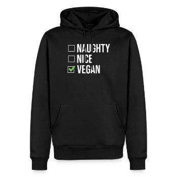 Veggie Lover Vegan Gift - Men’s Premium Organic Hoodie - black - Front - Nico (187cm)