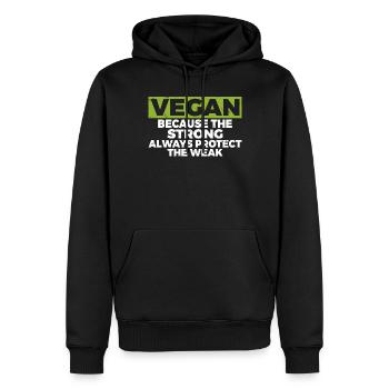 Veggie Lover Vegan Gift - Men’s Premium Organic Hoodie - black - Front - Nico (187cm)