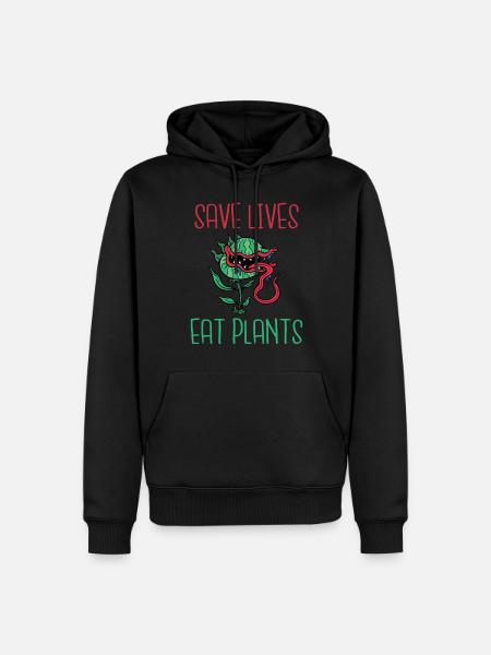 Veggie Lover Vegan Gift - Men’s Premium Organic Hoodie - black