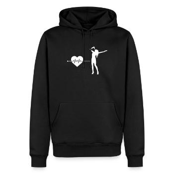 Battement de cœur chantant - Sweat à capuche Premium bio Homme - noir - Devant - Nico (187cm)