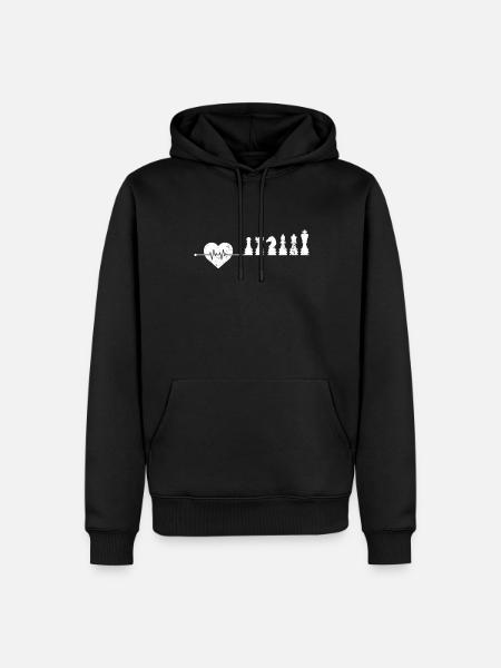 Chess Heartbeat - Men’s Premium Organic Hoodie - black