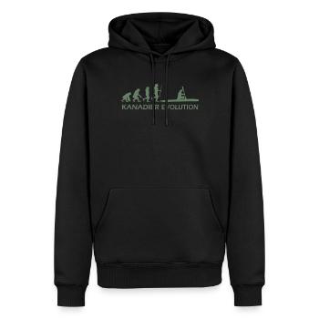 Kanadier Evolution Shirt mit Schrift - Männer Premium Bio Hoodie - Schwarz - Vorne - Nico (187cm)