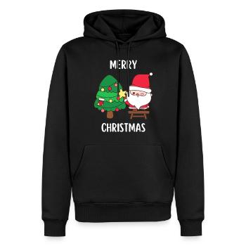 Joyeux Noël Drôle de Chemise de Noël - Sweat à capuche Premium bio Homme - noir - Devant - Nico (187cm)