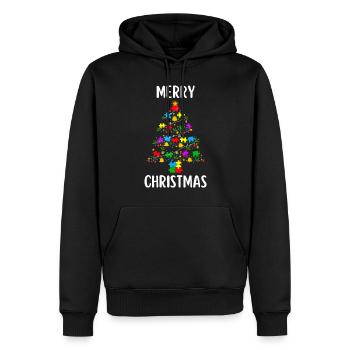 Joyeux Noël Drôle de Chemise de Noël - Sweat à capuche Premium bio Homme - noir - Devant - Nico (187cm)