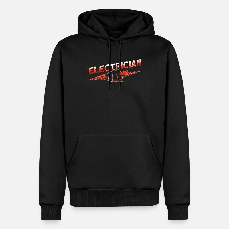 Lustiger Elektrischer Arbeiter-schädel - Männer Premium Bio Hoodie - Schwarz