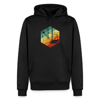 vintage crane operator - Männer Premium Bio Hoodie - Schwarz - Vorne - Nico (187cm)