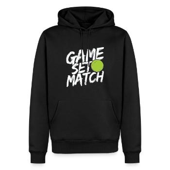 Tennisplatz Spruch Für Tennis - Männer Premium Bio Hoodie - Schwarz - Vorne - Nico (187cm)