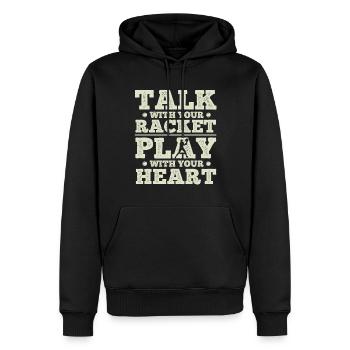 Tennisplatz Spruch Für Tennis - Männer Premium Bio Hoodie - Schwarz - Vorne - Nico (187cm)