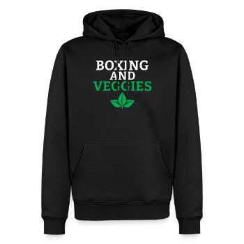 Veggie Lover Vegan Gift - Men’s Premium Organic Hoodie - black - Front - Nico (187cm)