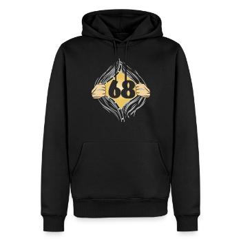 68 CHEMISE SUR - Sweat à capuche Premium bio Homme - noir - Devant - Nico (187cm)