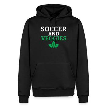 Veggie Lover Vegan Gift - Men’s Premium Organic Hoodie - black - Front - Nico (187cm)