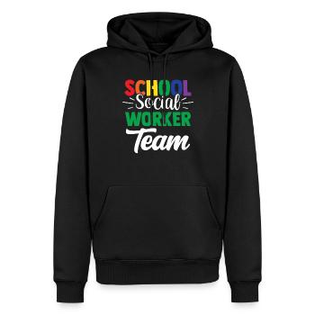 Schulsozialarbeiter Team Schulsozialarbeit Schule - Männer Premium Bio Hoodie - Schwarz - Vorne - Nico (187cm)