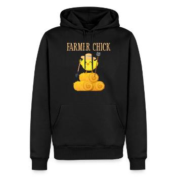 Farming Farmer Girl Chicken Farmer - Männer Premium Bio Hoodie - Schwarz - Vorne - Nico (187cm)