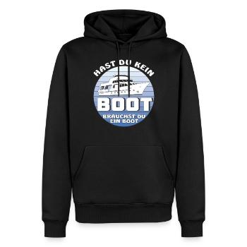 HAST DU KEIN BOOT - Männer Premium Bio Hoodie - Schwarz - Vorne - Nico (187cm)