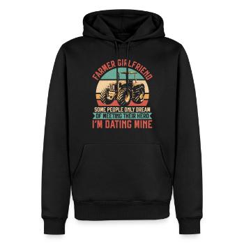 Farming Farmer Girl Vintage - Männer Premium Bio Hoodie - Schwarz - Vorne - Nico (187cm)