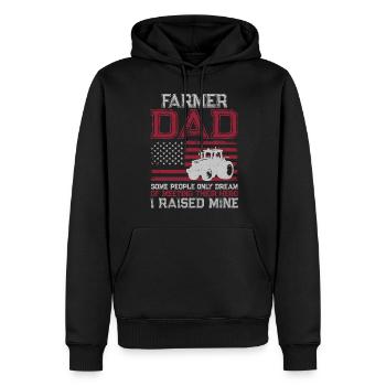 Farming Farmer Dad Father Tractor - Männer Premium Bio Hoodie - Schwarz - Vorne - Nico (187cm)
