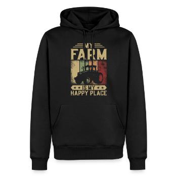 Farming Farmer Girl Vintage - Männer Premium Bio Hoodie - Schwarz - Vorne - Nico (187cm)