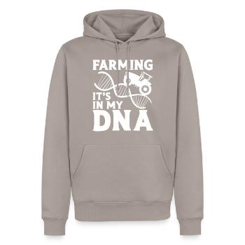 Farming Farmer Dna Vintage Tractor - Sweat à capuche Premium bio Homme - taupe - Devant - Nico (187cm)