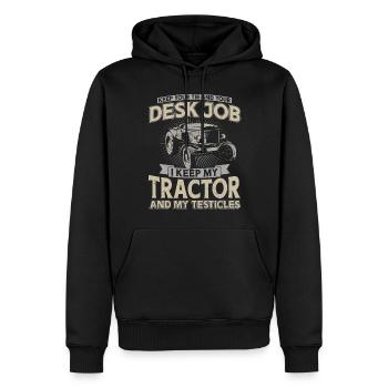 Farming Farmer Vintage Tractor - Men’s Premium Organic Hoodie - black - Front - Nico (187cm)