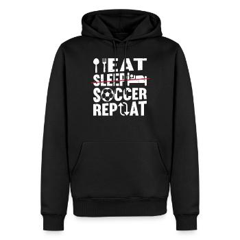 Eat Sleep Soccer Repeat - Soccer Player Funny Socc - Männer Premium Bio Hoodie - Schwarz - Vorne - Nico (187cm)