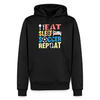 Eat Sleep Soccer Repeat - Soccer Player Funny Socc - Männer Premium Bio Hoodie - Schwarz - Vorne - Nico (187cm)