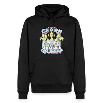 Reine des Gémeaux - Sweat à capuche Premium bio Homme - noir - Devant - Nico (187cm)