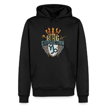 Signe du zodiaque du Capricorne - Sweat à capuche Premium bio Homme - noir - Devant - Nico (187cm)
