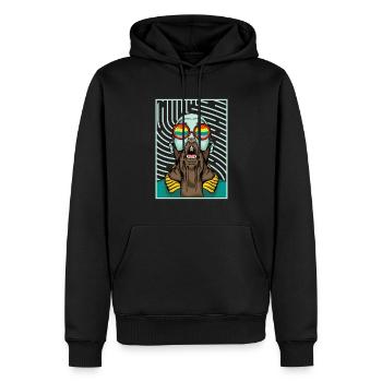 Gay pride - Sweat à capuche Premium bio Homme - noir - Devant - Nico (187cm)