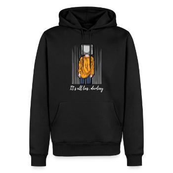 Its All Lies Darling - Männer Premium Bio Hoodie - Schwarz - Vorne - Nico (187cm)